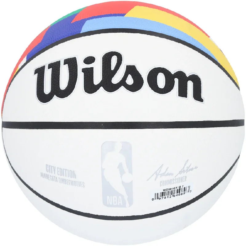 Anthony Edwards  Signed Minnesota Timberwolves Autographed White 2022-2023 City Edition Collectors Basketball (Fanatics)