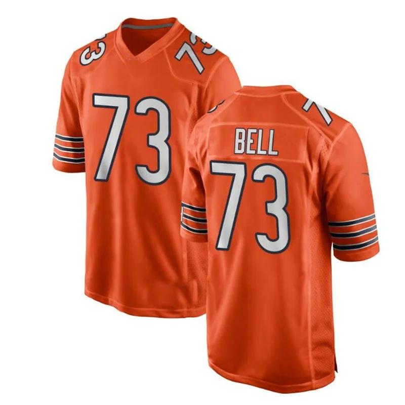 C. Bears #73 Travis Bell Alternate Game Jersey - Orange Stitched American Football Jerseys