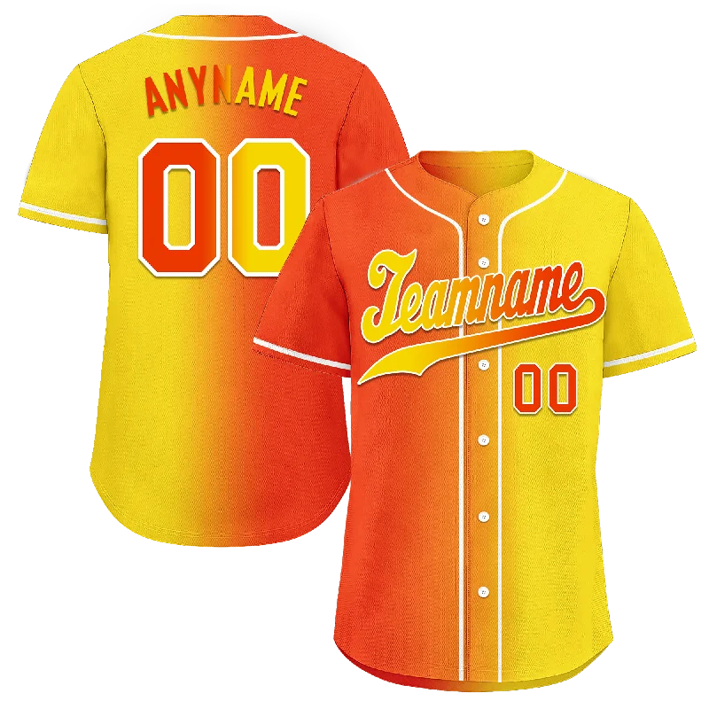 Custom Orange Yellow Gradient Fashion Personalized Authentic Baseball Jersey BSBJ01-D0a707e