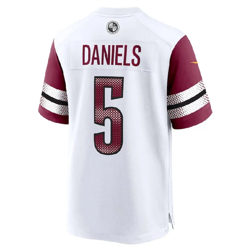 W.Commanders #5 Jayden Daniels 2024 Draft First Round Pick Player Game Jersey - White American Football Jerseys