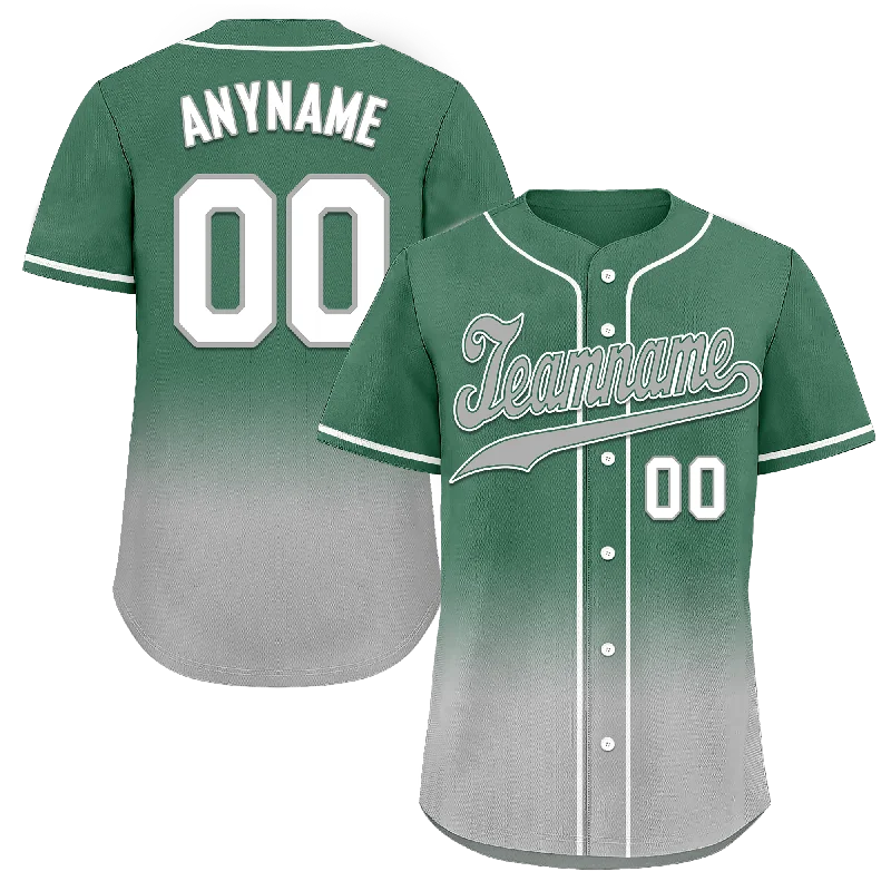 Custom Green Grey Fade Fashion Personalized Authentic Baseball Jersey BSBJ01-D0a70c9