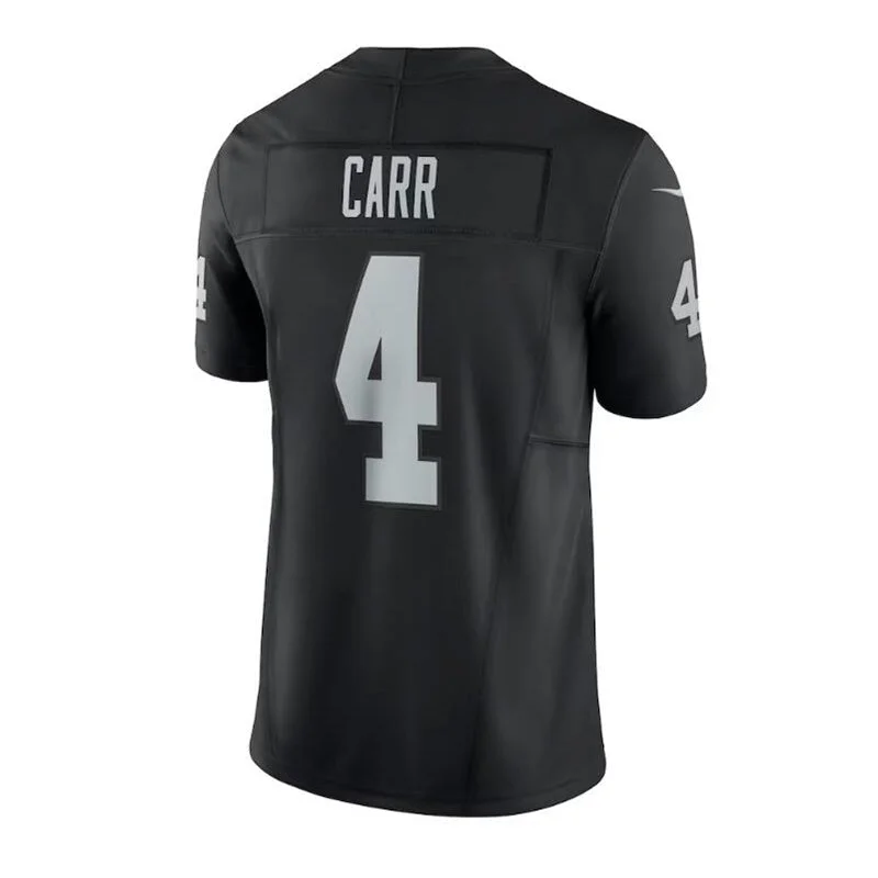 LV. Raiders #4 Derek Carr Vapor F.U.S.E. Limited Jersey - Black Stitched American Football Jerseys