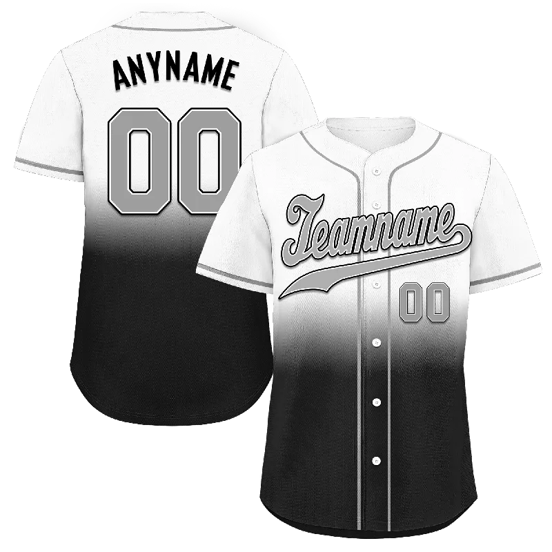 Custom Grey Black Fade Fashion Personalized Authentic Baseball Jersey BSBJ01-D0a70ee