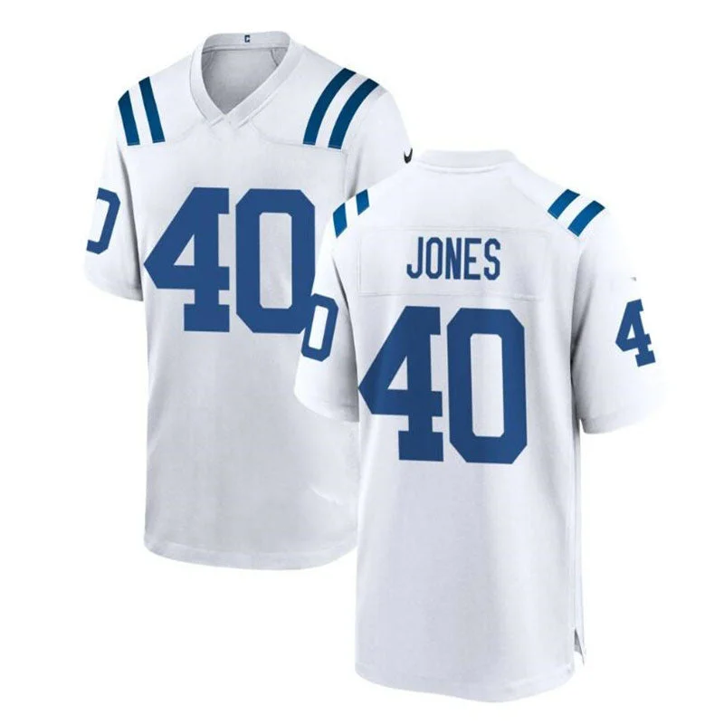 IN. Colts #40 Jaylon Jones Game Jersey - White Stitched American Football Jerseys