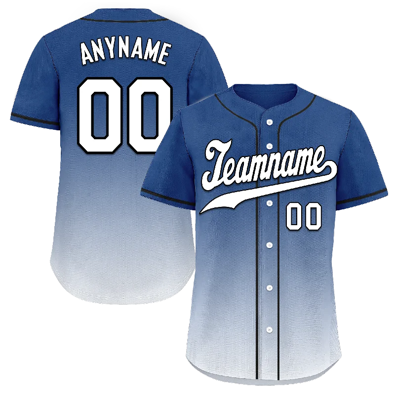 Custom Blue White Fade Fashion Personalized Authentic Baseball Jersey BSBJ01-D0a70db