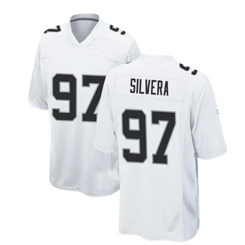 LV. Raiders #97 Nesta Jade Silvera Game Jersey - White Stitched American Football Jerseys