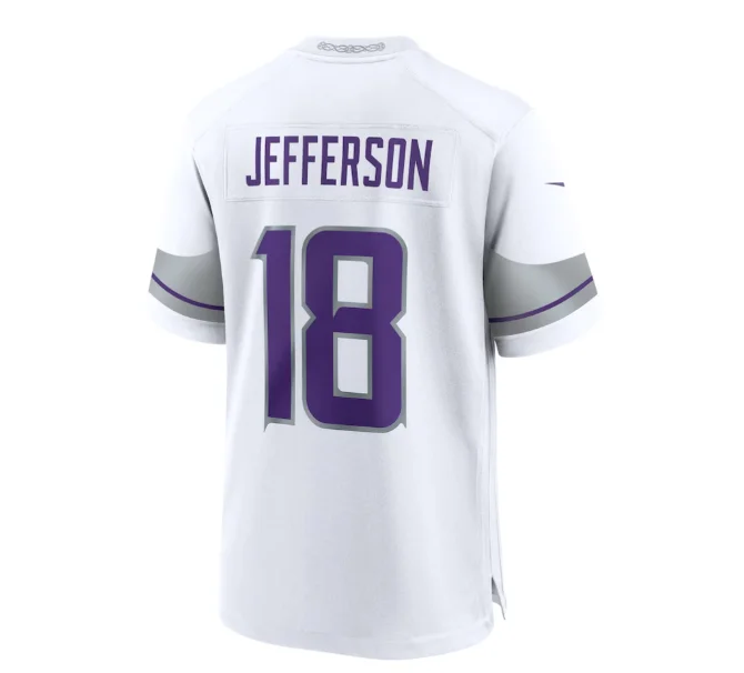 MN.Vikings #18 Justin Jefferson Alternate Game Player Jersey - White American Football Jerseys