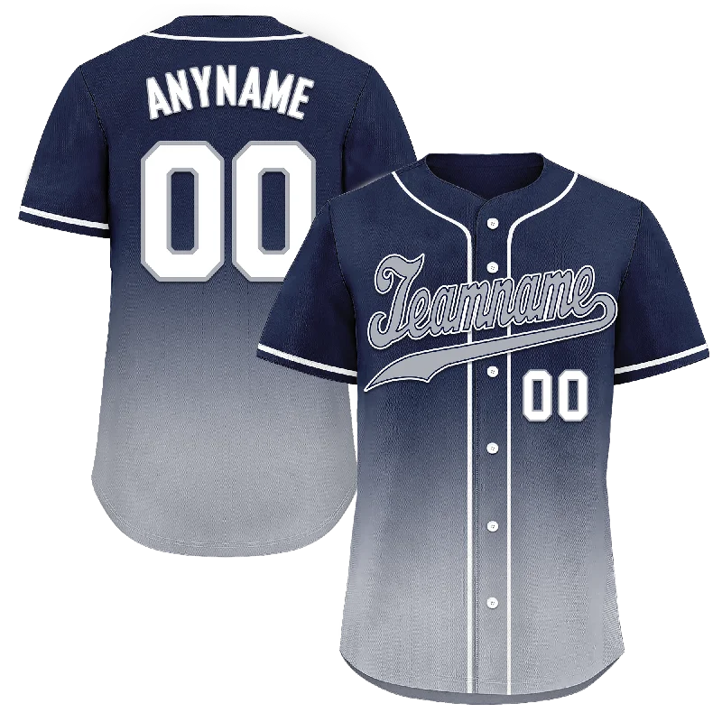 Custom Blue Grey Fade Fashion Personalized Authentic Baseball Jersey BSBJ01-D0a70b8