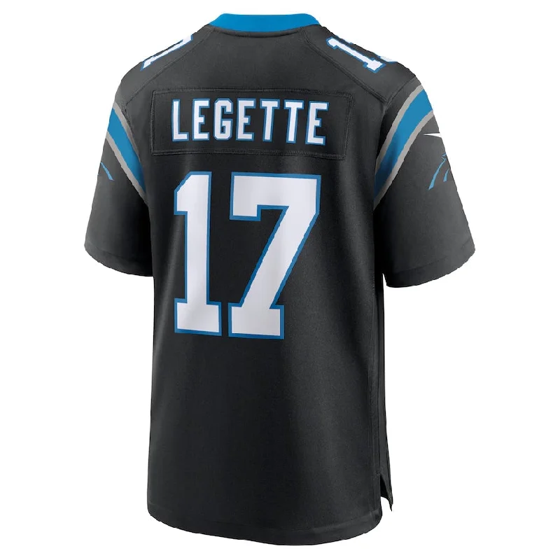 C.Panthers #17 Xavier Legette 2024 First Round Pick Game Player Jersey - Black American Football Jerseys