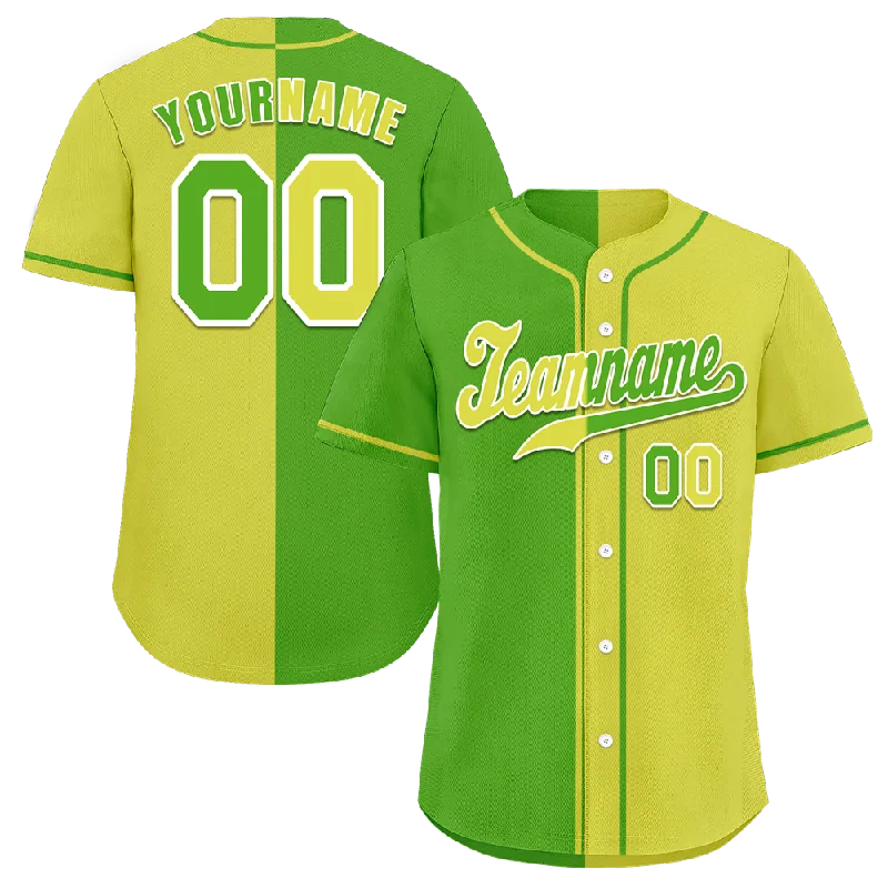 Custom Green Yellow Gradient Fashion Yellow Authentic Baseball Jersey