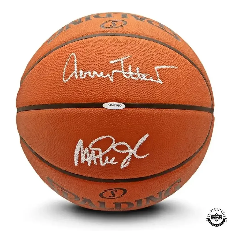 Magic Johnson & Jerry West Signed Official NBA Spalding Basketball (Upper Deck)