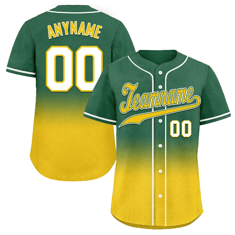 Custom Green Yellow Fade Fashion Personalized Authentic Baseball Jersey BSBJ01-D0a70ca