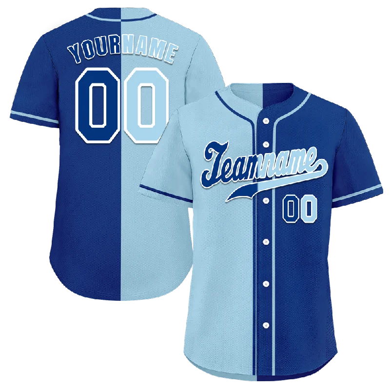 Custom Aqua Blue Gradient Fashion Blue Authentic Baseball Jersey