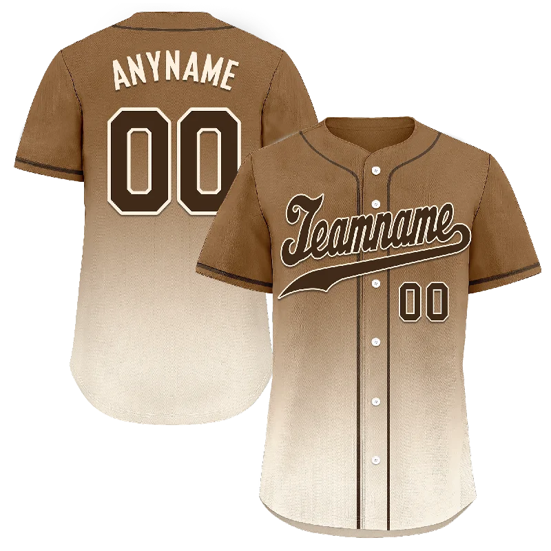 Custom Brown White Fade Fashion Personalized Authentic Baseball Jersey BSBJ01-D0a70fe