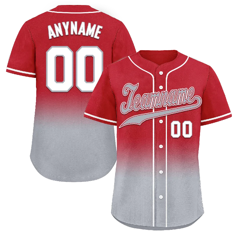 Custom Red Grey Fade Fashion Personalized Authentic Baseball Jersey BSBJ01-D0a70bb