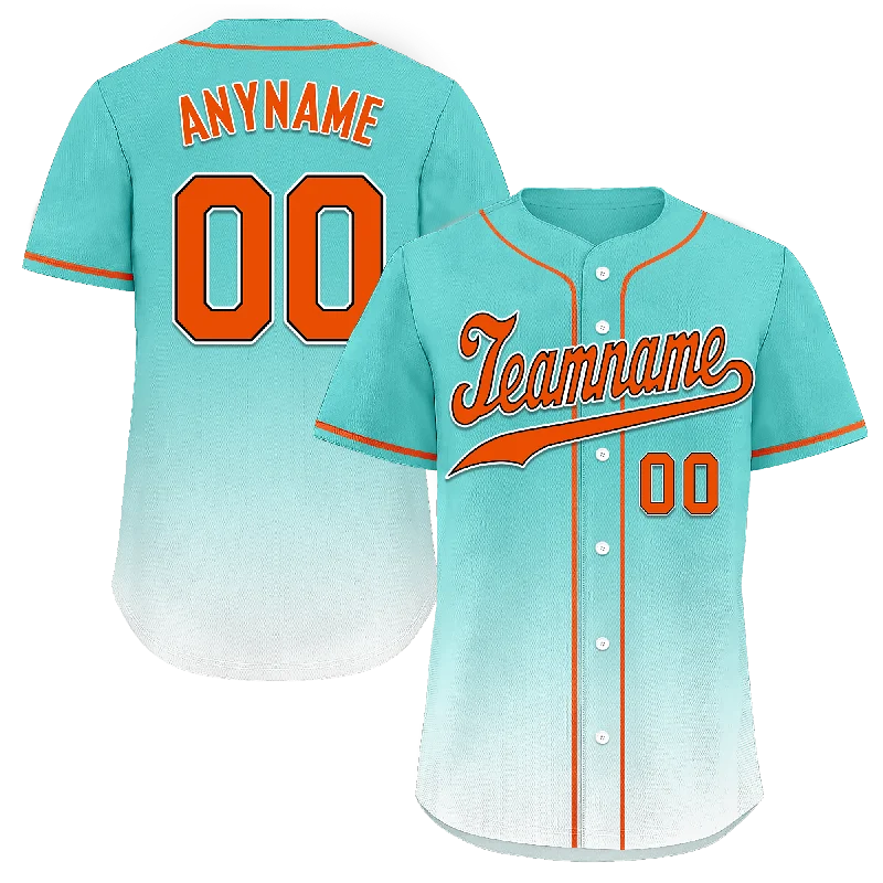 Custom Cyan White Fade Fashion Personalized Authentic Baseball Jersey BSBJ01-D0a70e8