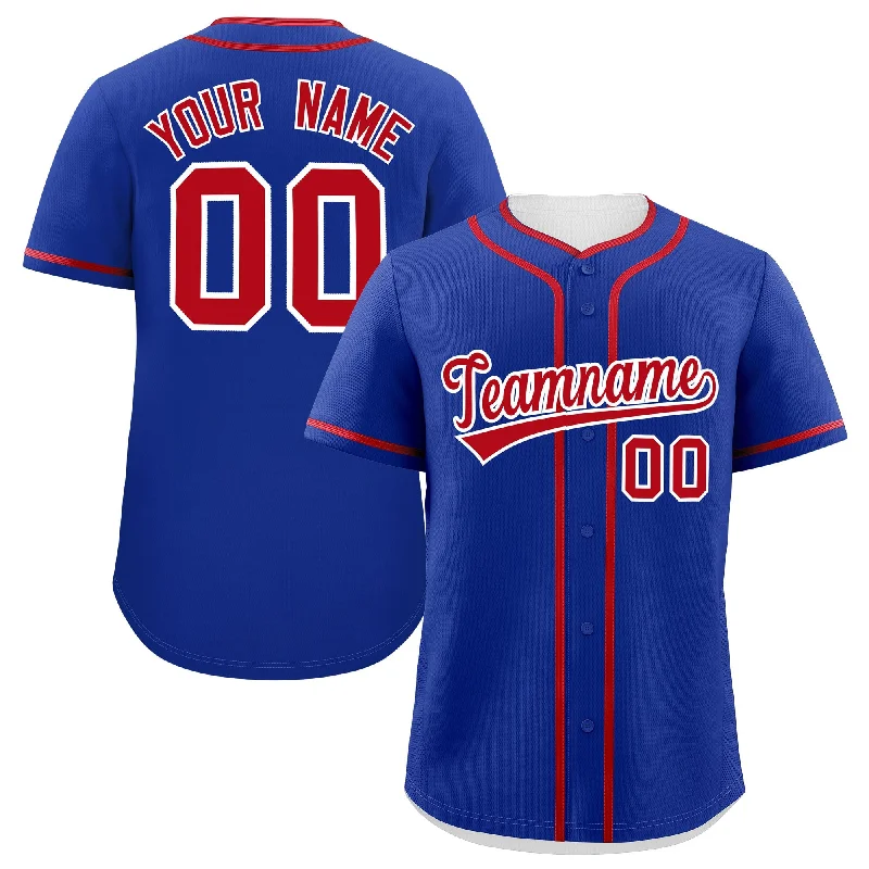 Custom Royal Red Personalized Classic Authentic Baseball Jersey