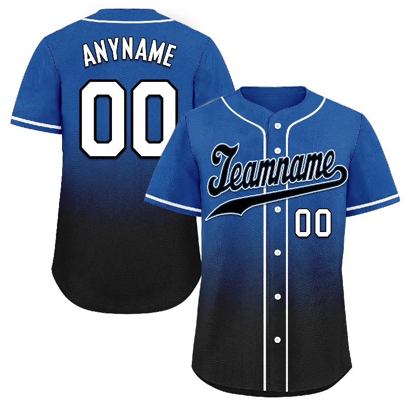 Custom Blue Black Fade Fashion Personalized Authentic Baseball Jersey BSBJ01-D0a70be