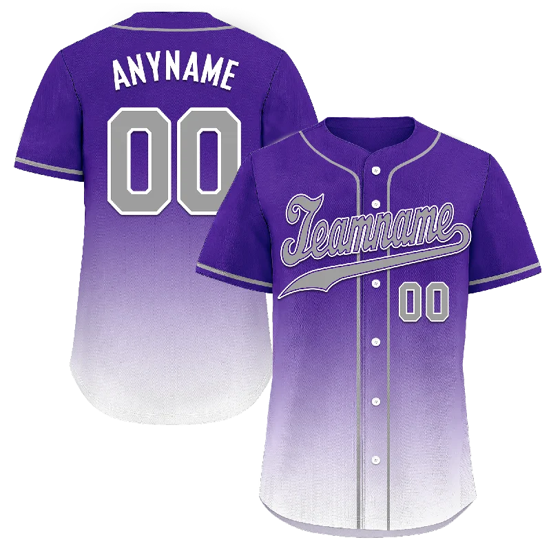 Custom Purple White Fade Fashion Personalized Authentic Baseball Jersey BSBJ01-D0a70eb