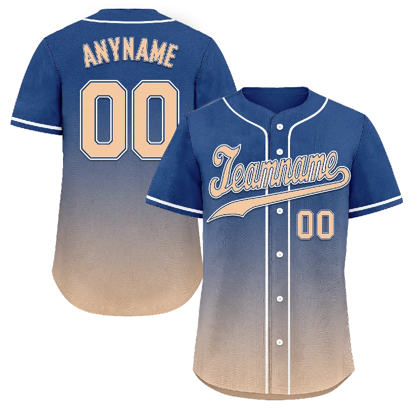 Custom Blue Beige Fade Fashion Personalized Authentic Baseball Jersey BSBJ01-D0a70da