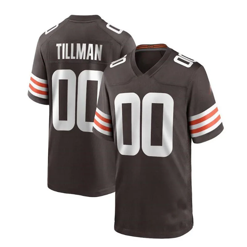 C.Browns #00 Cedric Tillman 2023 Draft Pick Game Jersey - Brown Stitched American Football Jerseys