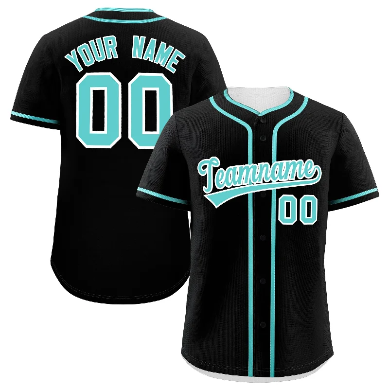 Custom Black Bright Green Personalized Classic Authentic Baseball Jersey