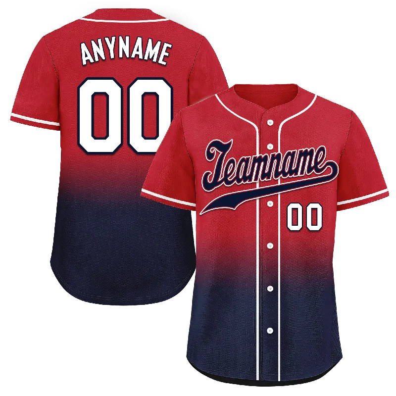 Custom Red Blue Fade Fashion Personalized Authentic Baseball Jersey BSBJ01-D0a70bc