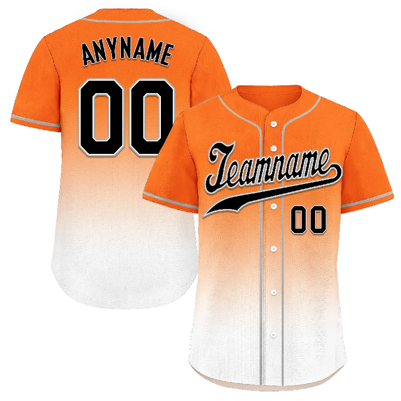 Custom Orange White Fade Fashion Personalized Authentic Baseball Jersey BSBJ01-D0a70dd