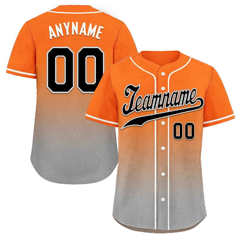 Custom Orange Grey Fade Fashion Personalized Authentic Baseball Jersey BSBJ01-D0a70ec