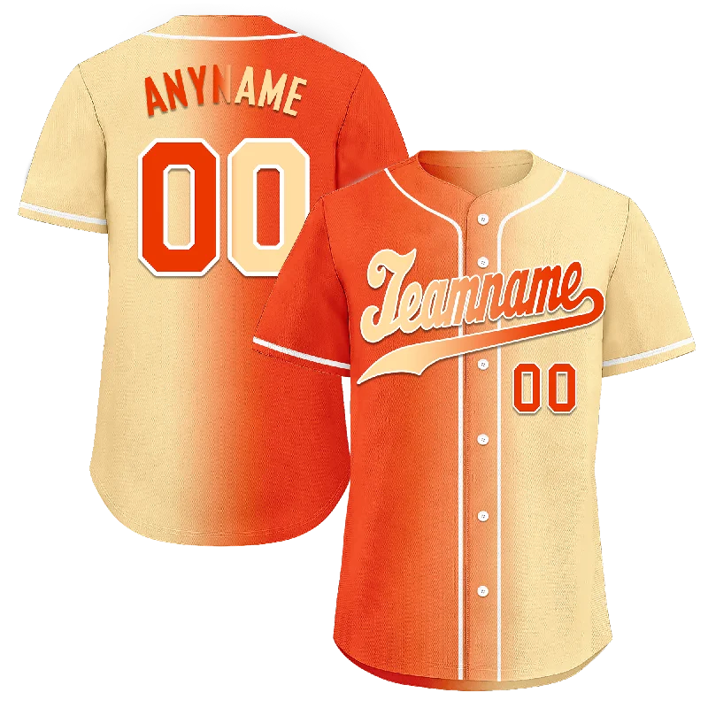 Custom Orange Beige Gradient Fashion Personalized Authentic Baseball Jersey BSBJ01-D0a707f