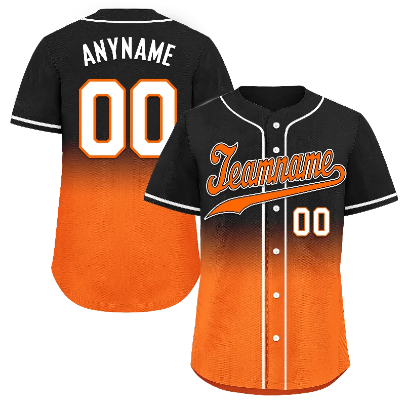 Custom Black Orange Fade Fashion Personalized Authentic Baseball Jersey BSBJ01-D0a70ce