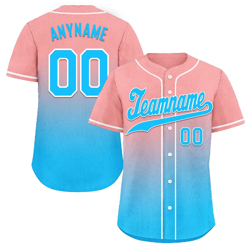 Custom Pink Blue Fade Fashion Personalized Authentic Baseball Jersey BSBJ01-D0a70f8