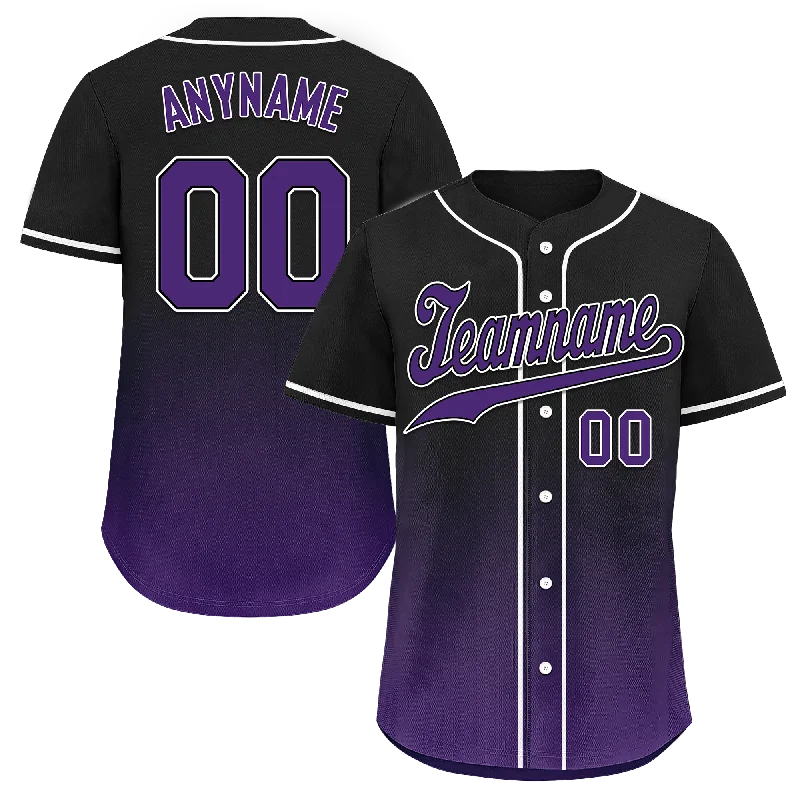 Custom Black Purple Fade Fashion Personalized Authentic Baseball Jersey BSBJ01-D0a70d0