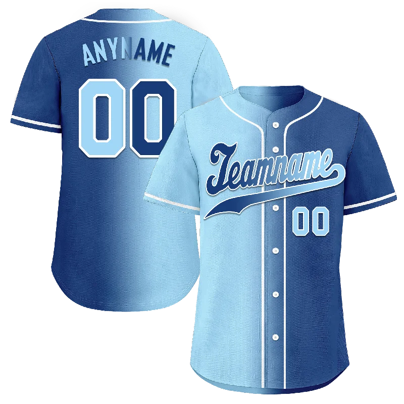 Custom Blue Gradient Fashion Personalized Authentic Baseball Jersey BSBJ01-D0a7078