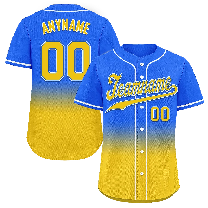 Custom Blue Yellow Fade Fashion Personalized Authentic Baseball Jersey BSBJ01-D0a70c0