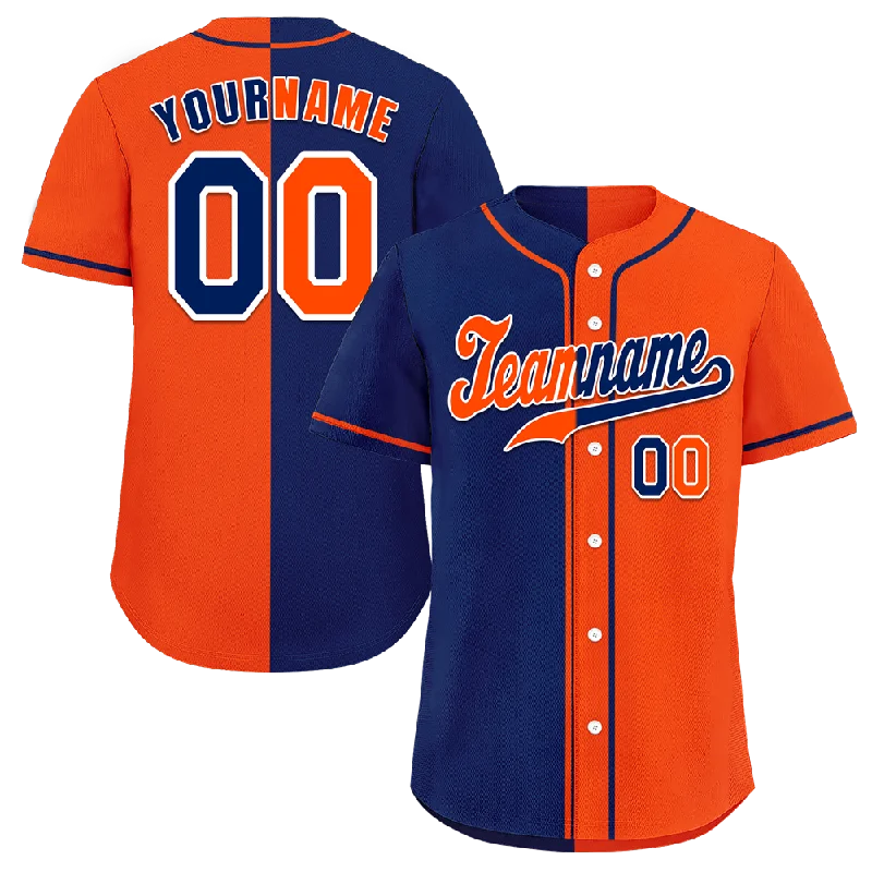 Custom Blue Orange Gradient Fashion Orange Authentic Baseball Jersey