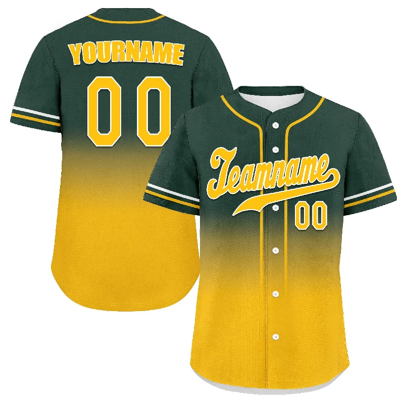 Custom Green Yellow Fade Fashion Personalized Authentic Baseball Jersey UN002-bd0b007b-ab